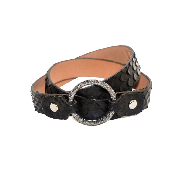 Cali Cuff with Small Diamond Circle - Julz by J. Markell Designs