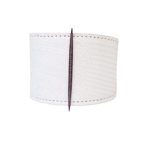 Chicago Cuff with Pink Sapphire Needle - Julz by J. Markell Designs