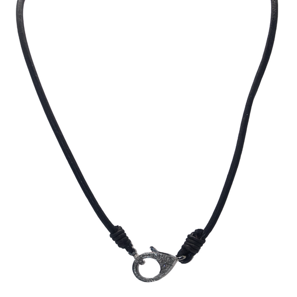 Len Necklace - Leather with Diamond Clasp - Julz by J. Markell Designs