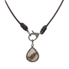 Brown and White Teardrop with Pave Diamond Pendant - Julz by J. Markell Designs